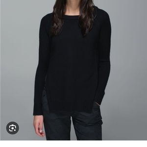 Lululemon Yin to You Sweater. Black size 10. Ripped tag out during wear.